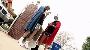 discover bosomy veronica rayne's outdoor adventure with two guys in hd