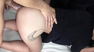 guy bends colombian stepsis big ass over for doggystyle creampie homemade