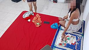 Girls, you excited like these brunettes prepping for hot homemade Spanish porn shoot?