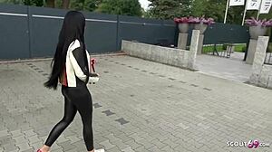 innocent snowwhite teen client hides wild side for massive cock pounding in stockings