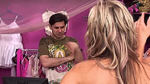 milf janet teams up with sharon pink for a naughty threesome wedding prep on the bed