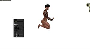 Black Cartoon Hunk Stands Squats Lies for Hardcore Shop Sex