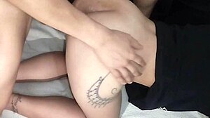 guy bends colombian stepsis big ass over for doggystyle creampie homemade