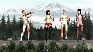 playful blonde framboise flaunts her small perky tits in erotic tease