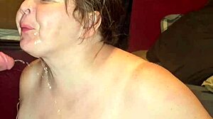 old guy gulps down my warm piss captured in slow motion