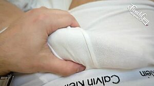 french guy jerks his huge cock in dirty solo roleplay humiliating his slutty not sister