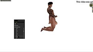 Black Cartoon Hunk Stands Squats Lies for Hardcore Shop Sex