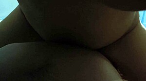 she climbs on top in pov, her natural big boobs bouncing as she rides my throbbing dick hard