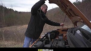 Mia Brown's Driving Lesson Turns into Fat Cock Deepthroat Ride!