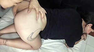 guy bends colombian stepsis big ass over for doggystyle creampie homemade