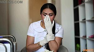 i love feeling those latex gloves slide over my skin in hospital play