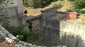 what a rush getting pounded by two guys outdoors with melany