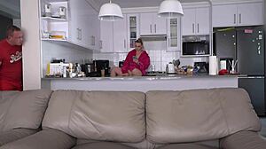 stepdad catches her watching anal porn then creampies her fat ass begging for daddy cum