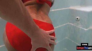 public pool foreplay turns into hot teen couple sex