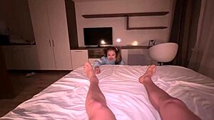 Step sister never saw step brother cumming deep inside her big tits babysitter body