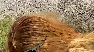 i spot blonde beach hottie, pay 10 for her public blowjob skills