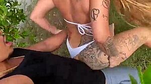 i spot blonde beach hottie, pay 10 for her public blowjob skills