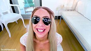 Sunny Chase blonde big natural tits no hands monster cock pov swallow