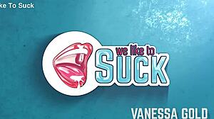 Amateur blonde in lingerie teases sucks big cock close up pov cumshot