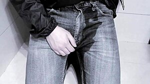 ever wonder what happens when she pees right in her jeans in the toilet?