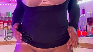 Wanna watch Ms Bulma Briefs squirt her wet ebony pussy in kitchen panties?