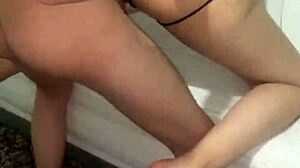 hot young babe endures double stuffing from two studs in homemade threesome