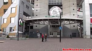 inked goth whore blows tourist cock in amsterdam boots