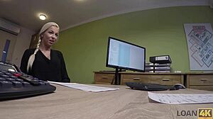 Cheeky Blonde Teen Fucks Hard For Loan To Buy New Mercedes In Casting