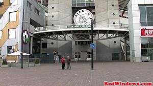 inked goth whore blows tourist cock in amsterdam boots