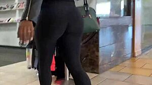 yoga pants hugging perfect curves in candid hidden cam shots