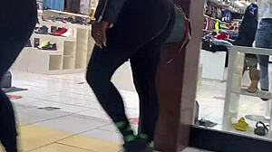 yoga pants hugging perfect curves in candid hidden cam shots