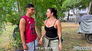 Busty MILF Silvana Lee WATCHES Fitness Stud Then Fucks His HUGE COCK In Park - AngelCruzxx