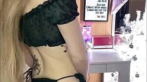 Tiny Amateur Blonde's Dildo Gag Sparks Panty Bank Thrill