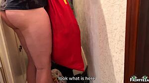 christmas fuck hot stepmom bed... creampie her pussy!!