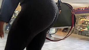 yoga pants hugging perfect curves in candid hidden cam shots