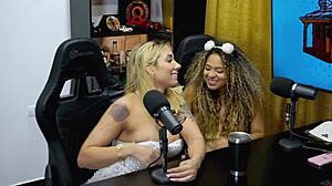 two sexy brazilians grind on podcast flashing pussy and ass leaving ruan speechless
