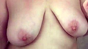 Big Boob Mama Showers, Washes Hair and Shaves Pussy