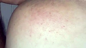 Chubby girlfriend's fat ass naked on bed begs for hot creampie filling.