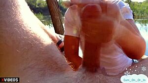 ever jerked off a kinky oiled milf stranger for cash pov in public outdoor spot?
