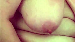 Big Boob Mama Showers, Washes Hair and Shaves Pussy