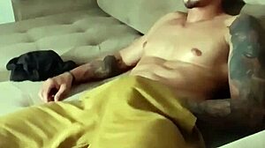 Chubby black dude jerks huge cock live