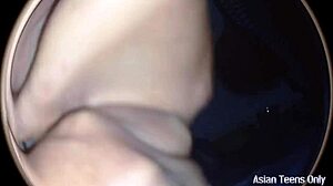 huge cock stretches giant asian pussy from spying pov angle