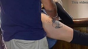 Blonde teen trembles with desire bending over for monster cock creampie doggystyle