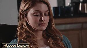 Ginger hottie rides professors monster cock doggystyle cums on shaved pussy