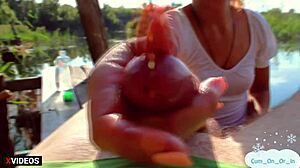 ever jerked off a kinky oiled milf stranger for cash pov in public outdoor spot?