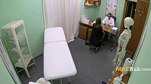 Petite patient's pussy throbs as doctor licks nipples and restores her drive