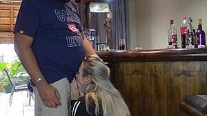 Blonde teen trembles with desire bending over for monster cock creampie doggystyle