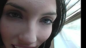 gorgeous brunette slut horny teen dirty talks jerk off instructions