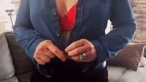 sexy milf mature strips lingerie panties in homemade pov compilation