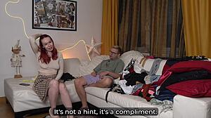 Step Mom's Christmas Outfit Sparks Wild Step Son Pounding Cumshot